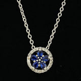 Sparkling Snowflake Collier With Clear Pink Crystal Necklace
