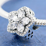 Snowflake Daisy Flower Crystal Charm for 925 Silver Bracelet