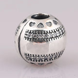 Sparkling Hearts Clip Stopper Beads 925 Silver Charm Bracelet DIY Jewelry