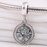 Tree Of Life Crystal Pendant Beads 925 Silver Charm Bracelet Bangle