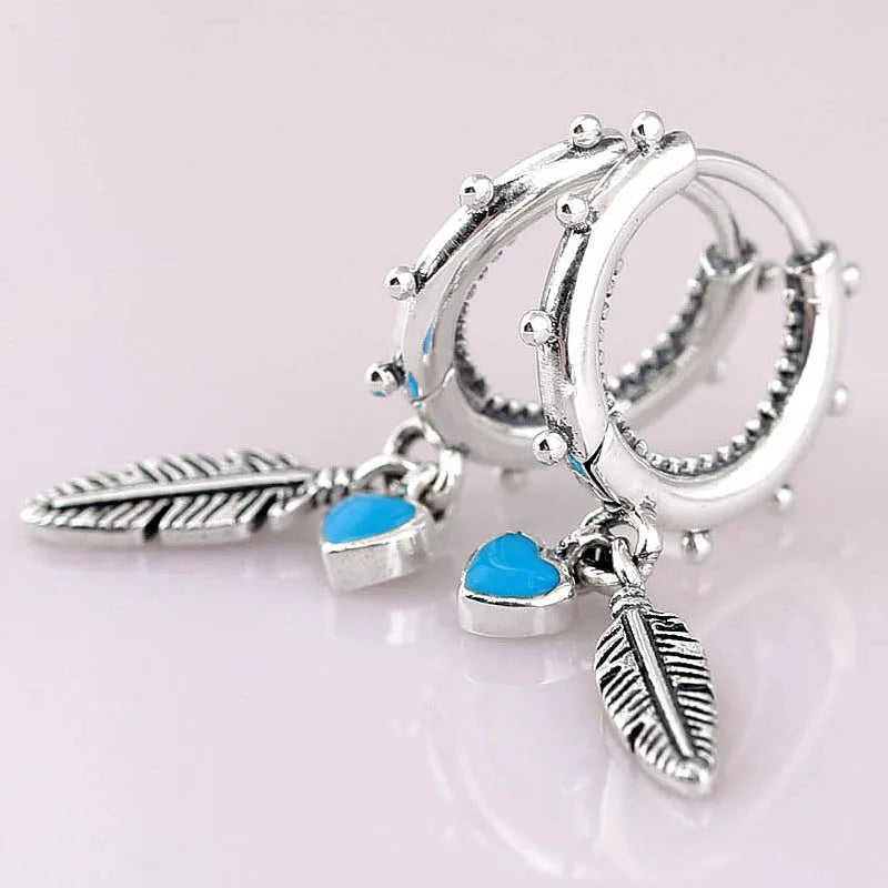 Spiritual Feathers 925 Sterling Silver Earrings Wedding Gift
