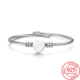 Stainless Steel Love Charm Bracelet Adjustable Open Couple Bracelet
