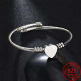 Stainless Steel Love Charm Bracelet Adjustable Open Couple Bracelet