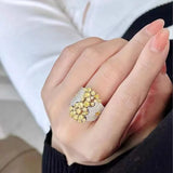 Sterling Silver Yellow CZ Wedding Engagement Band Gift Jewelry