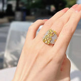 Sterling Silver Yellow CZ Wedding Engagement Band Gift Jewelry