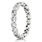 Swirling Droplets Love Heart Crystal Ring 925 Sterling Silver Europe Jewelry