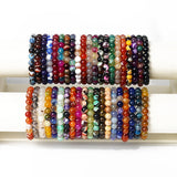 Original Stripe Agates Beads Bracelet Natural Stone Chakra Bead Bangles