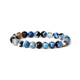 Original Stripe Agates Beads Bracelet Natural Stone Chakra Bead Bangles