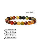 Original Stripe Agates Beads Bracelet Natural Stone Chakra Bead Bangles