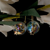 Sweet Soap Bubble Star Hoop Earrings Women's Jewelry