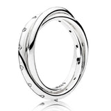 925 Silver Swirling Symmetry Crystal Rings for Women