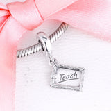 925 Silver Chalkboard Dangle Beads DIY Jewelry 021288