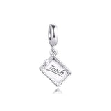 925 Silver Chalkboard Dangle Beads DIY Jewelry 021288