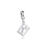 925 Silver Chalkboard Dangle Beads DIY Jewelry 021288