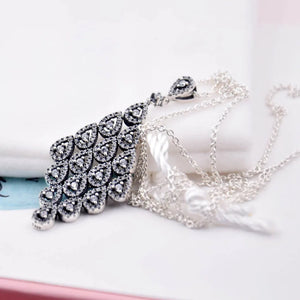 Crystal Teardrop Necklace for 925 Sterling Silver Charm Bracelet