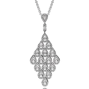 Crystal Teardrop Necklace for 925 Sterling Silver Charm Bracelet