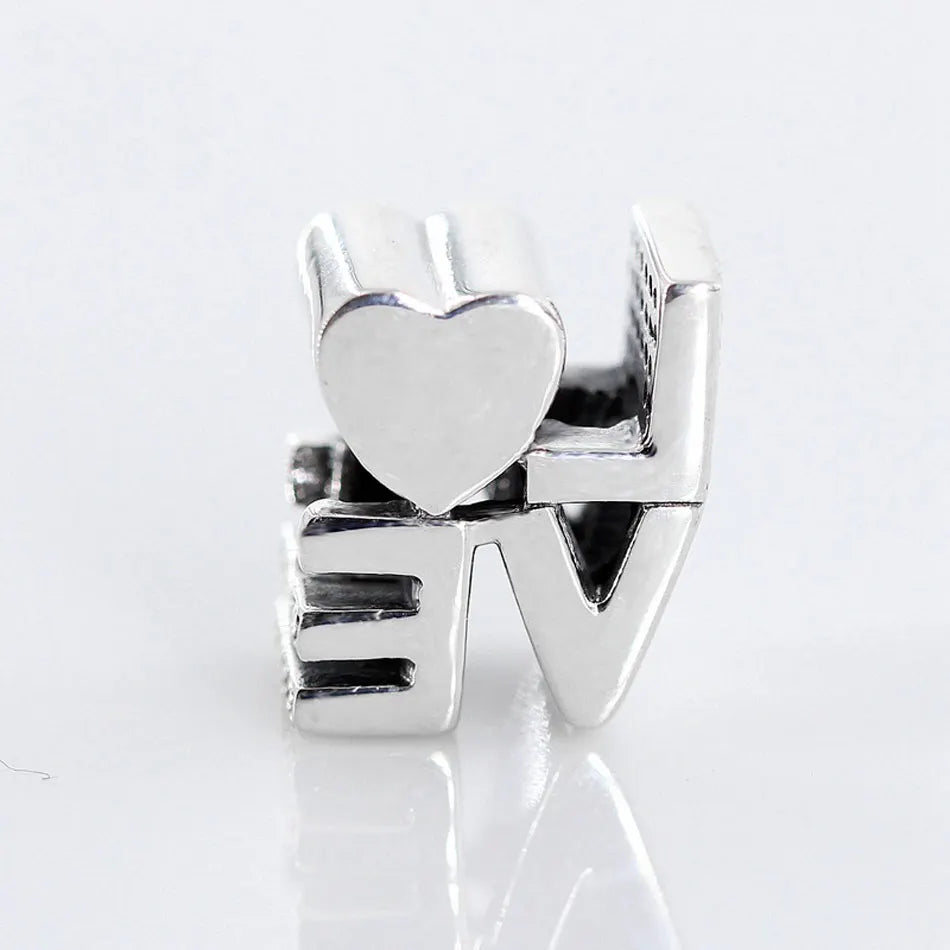 Colorful Love Crystal Bead Charm for Bracelet DIY Jewelry
