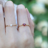 Tibetan Silver Ruby Heart Ring for Women