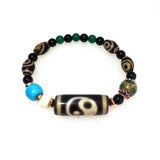 Tibetan Agate Bracelet 6 Eyes DZI 10mm Tortoise Shell 2 Eyes