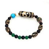Tibetan Agate Bracelet 6 Eyes DZI 10mm Tortoise Shell 2 Eyes