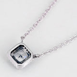Square-cut Crystal Necklace for 925 Sterling Silver Bead Charm Bracelet