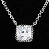 Square-cut Crystal Necklace for 925 Sterling Silver Bead Charm Bracelet