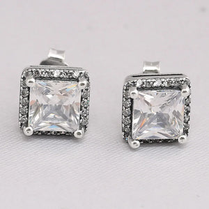 Zirconia Studs Earrings 925 Sterling Silver Wedding Gift