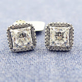 Zirconia Studs Earrings 925 Sterling Silver Wedding Gift