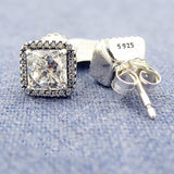 Zirconia Studs Earrings 925 Sterling Silver Wedding Gift