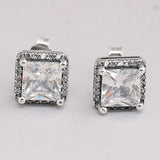 Zirconia Studs Earrings 925 Sterling Silver Wedding Gift