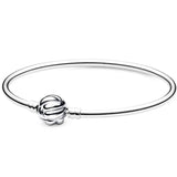 925 Sterling Silver Love Knot Bracelet Bangle for Women