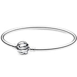 925 Silver Love Knot Bracelet Bangle for Women