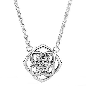 Timeless Rose Petals Collier Necklace 925 Sterling Silver Bead Charm Jewelry