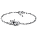 Sparkling Herbarium Cluster Chain Bracelet Bangle 925 Sterling Silver
