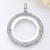 Two Circles Spinning Hearts Necklace Pendant 925 Sterling Silver Charm