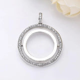 Two Circles Spinning Hearts Necklace Pendant 925 Sterling Silver Charm