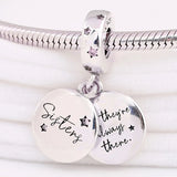 Sisters Crystal Pendant 925 Silver Charm Bead