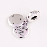 Sisters Crystal Pendant 925 Silver Charm Bead