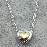 Two Tone Domed Golden Heart Collier Necklace
