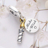 Two-tone Birthday Candle Make A Wish Pendant Beads
