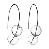 Hollow Long Glass Bubble Hoop Earrings For Women