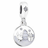 Enamel Snowman & Deer Pendant Beads for 925 Sterling Silver Charm Bracelet