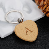 Personalized Wooden Letter Keychain - Family Gift - Engraved Wood Keyring