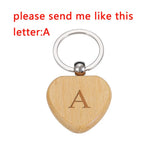 Personalized Wooden Letter Keychain - Family Gift - Engraved Wood Keyring