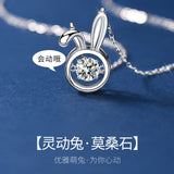 Zodiac Rabbit Moissanite Diamond Sterling Silvers S925 Necklace Female Pendant