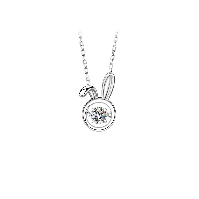 Zodiac Rabbit Moissanite Diamond Sterling Silvers S925 Necklace Female Pendant