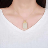 Rectangular Hetian Jade Pendant Necklace for Women