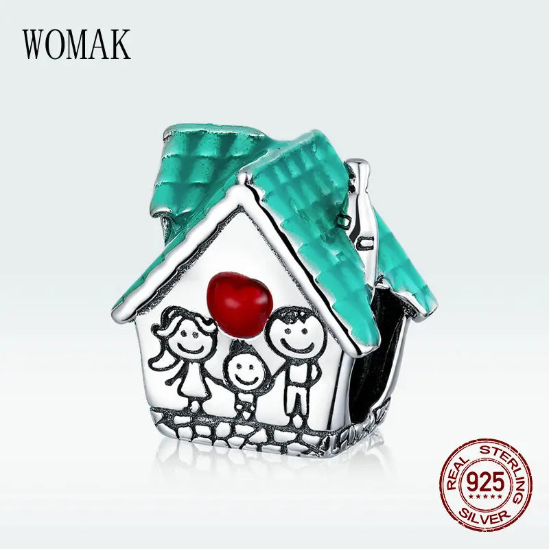 Sterling Silver Warm Home Charm for Bracelet Enamel Pendant