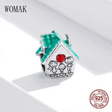 Sterling Silver Warm Home Charm for Bracelet Enamel Pendant