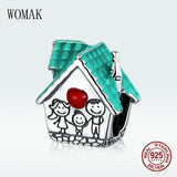 Sterling Silver Warm Home Charm for Bracelet Enamel Pendant